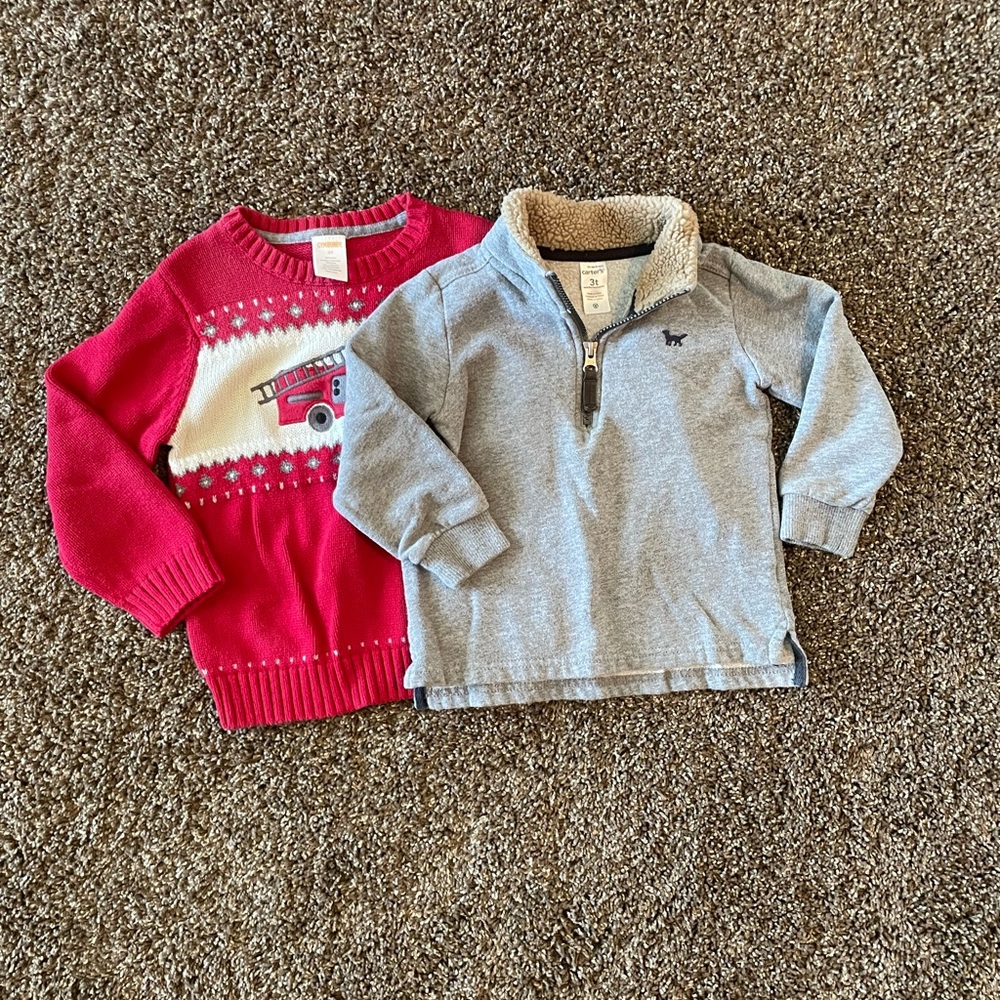 Gymboree Red and Gray Kids Sweater Duo
